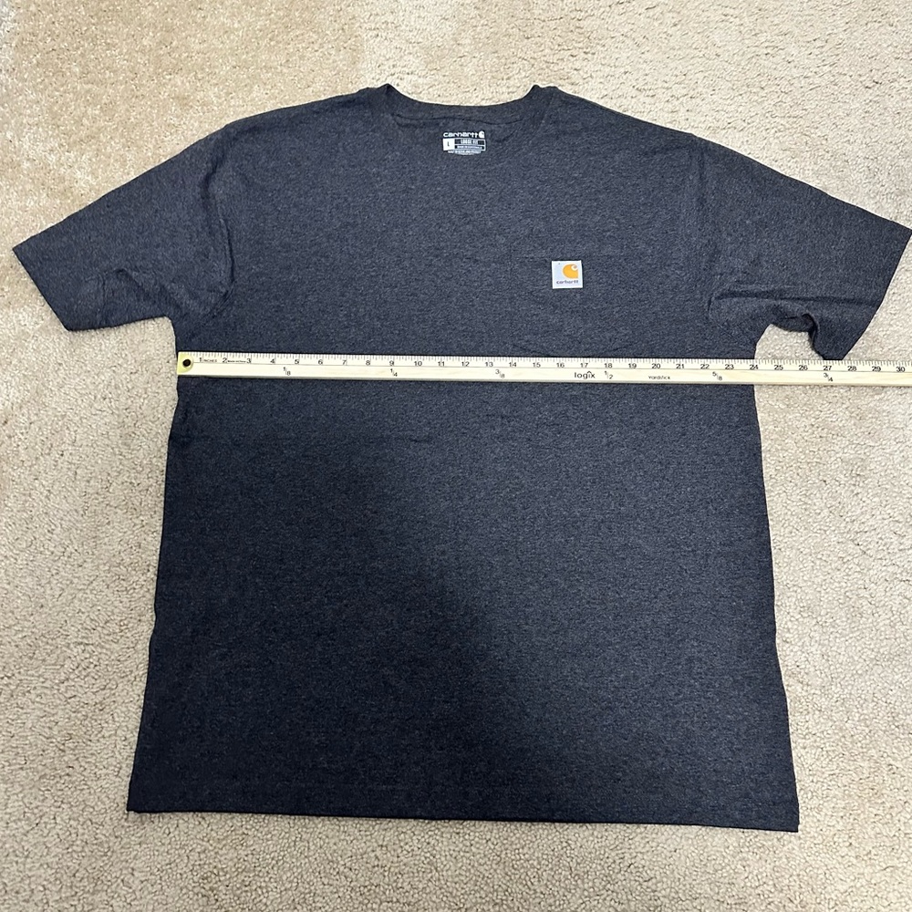 Carhartt Loose Fit Heavyweight Short Sleeve Pocket T-Shirt Dark Gray Large K87 - Picture 7 of 8
